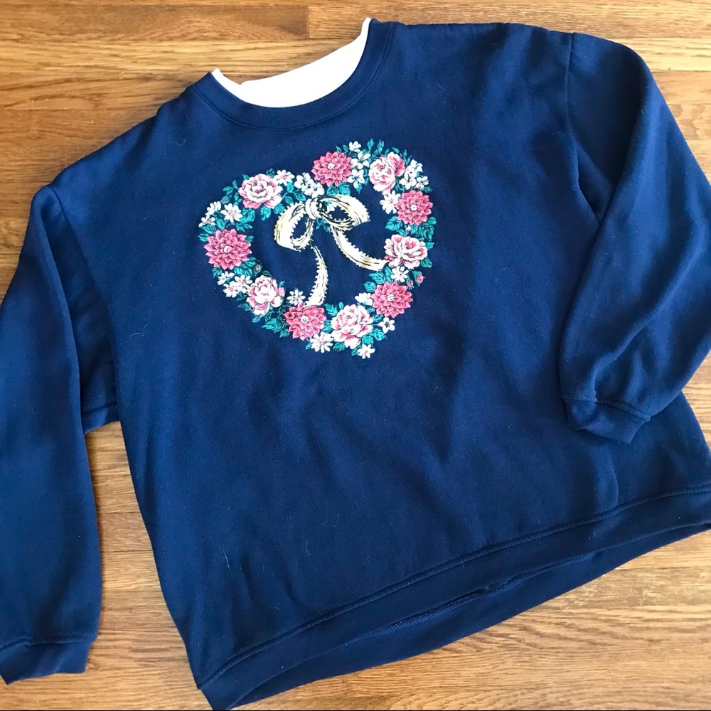 vintage Granny sweatshirt boxy 80s women’s M grandma cottagecore